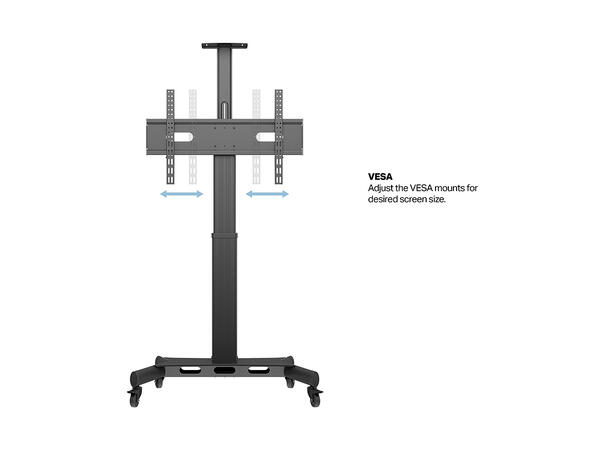 Multibrackets Tralle motor 170 Svart | 800x500 | 60Kg 