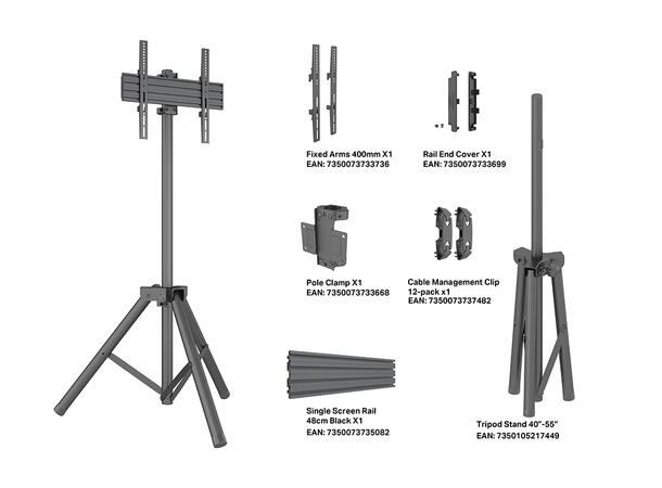 Multibrackets Tripod Stand 32¨-75 Svart, 400x400, 30Kg 