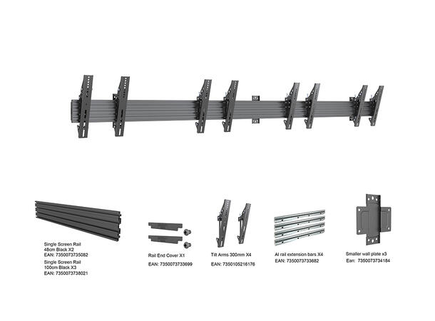 Multibrackets Veggfeste Pro MBW4X1U Svart, 50Kg Per skjerm, 300x300, 32"-50" 