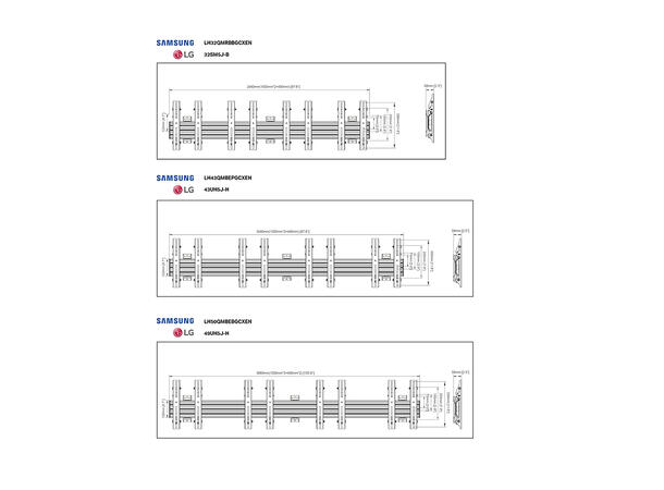 Multibrackets Veggfeste Pro MBW4X1U Svart, 50Kg Per skjerm, 300x300, 32"-50" 