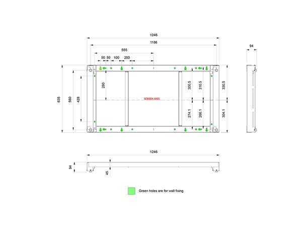 Multibrackets Veggfeste Samsung OH55F-A Sort, VESA 1186*560, 63Kg 
