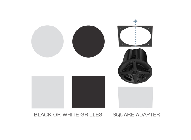 Sonance PS-C61RT 6,5" takhøyttaler EN54-24 2-veis 100V / 8 ohm HVIT (1 stk) 