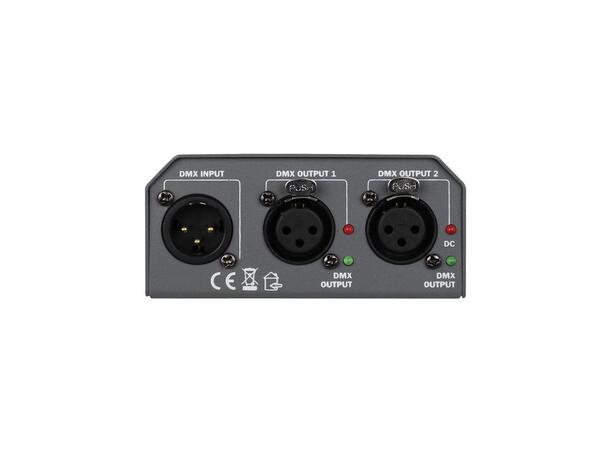 TRANSCENSION CS2 DMX-splitter DMX inn til 2 ut, 3 pin XLR. Euro inn/ut 