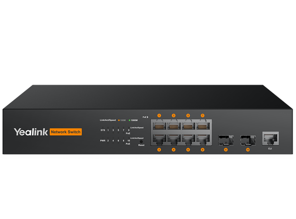 Yealink RCH80 Switch 8-port L2+ web-based managed AV switch 