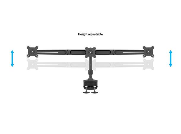 multibrackets bordstativv triple 15-24" 3 X 15"-24", 24kg, 100x100, bordklemme 