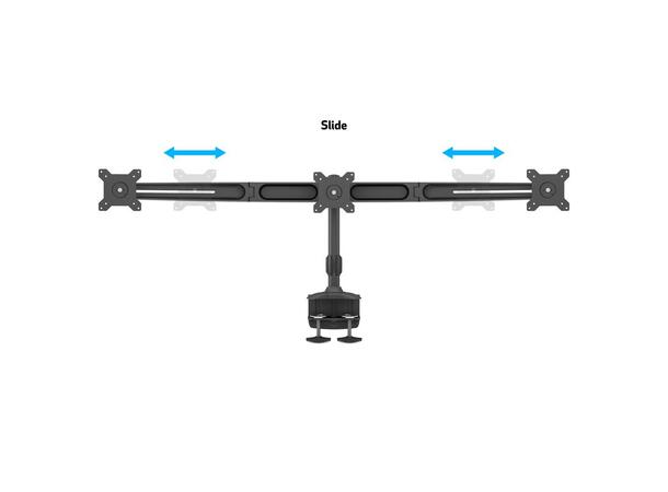 multibrackets bordstativv triple 15-24" 3 X 15"-24", 24kg, 100x100, bordklemme 
