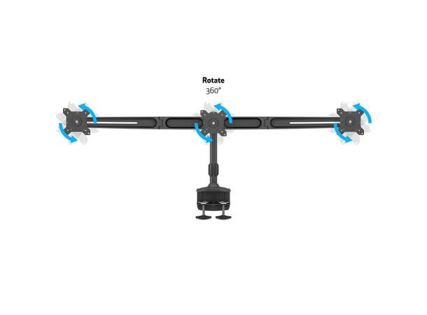 multibrackets bordstativv triple 15-24" 3 X 15"-24", 24kg, 100x100, bordklemme 
