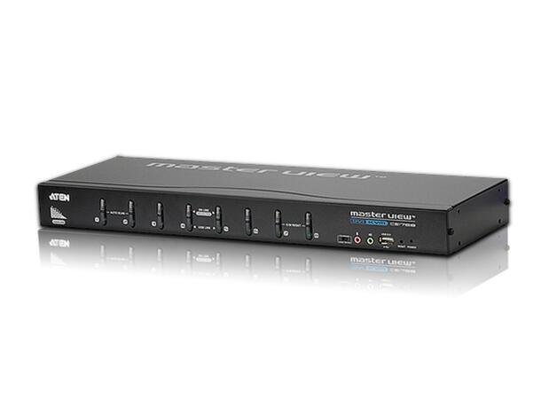 Aten KVM  8-PC 1-Bruker Rack CS1788 Switch Box, DVI-I(DL), 1xVGA, USB, Lyd