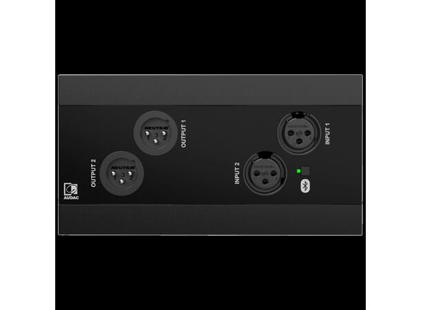 Audac Veggpanel NWP222/B, Sort Dante™/AES67, 4 x XLR in-/out + BT 