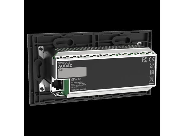 Audac Veggpanel NWP222/B, Sort Dante™/AES67, 4 x XLR in-/out + BT 