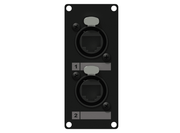 Caymon CASY168/B 2xEthercon Panel Black 1 HE 2xEthercon NE8FAH tto 2 x RJ45 