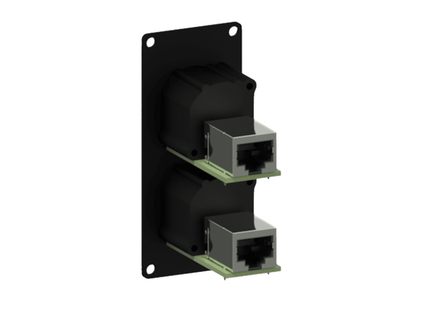 Caymon CASY168/B 2xEthercon Panel Black 1 HE 2xEthercon NE8FAH tto 2 x RJ45 