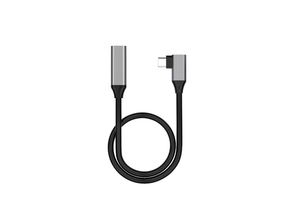 Elivi USB C til C Skjøt 90grader 1 m M/F, Svart/Space Grey, 10gbps/100W 