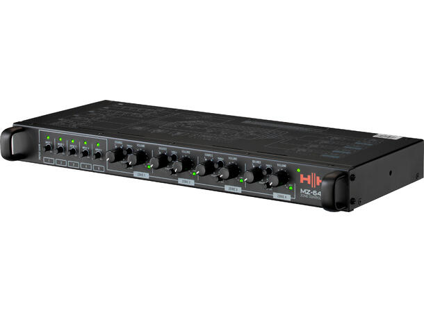 HH Forforsterker MZ-64P 5 inn 4 soner 2 mic/line med prio al lim remote Matrix 