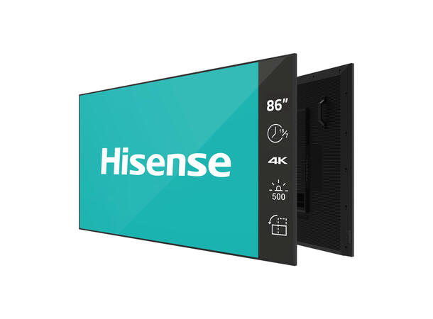Hisense 86" 18/7 UHD 4K 500 nits D-LED Haze 25% | Wireless share | Android 11