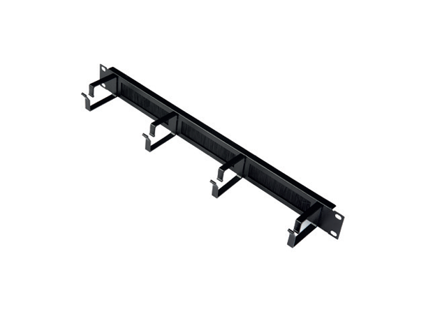 Lande 19" Cableguide with brush 1U Brush organizer | 4 metal rings 2 