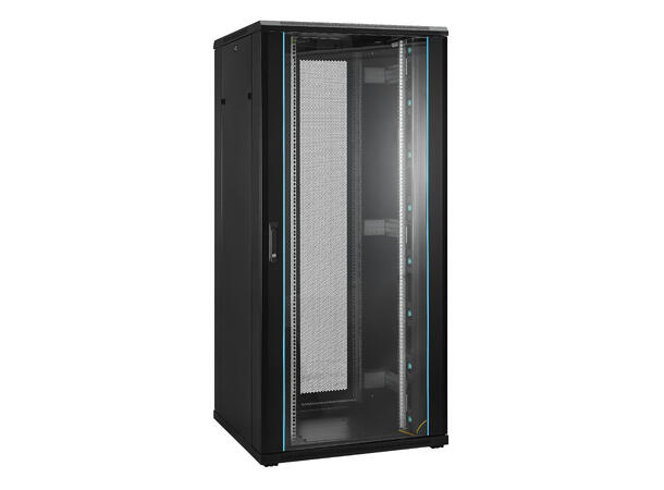 LinkIT Nettverksskap 37U svart B800xD800xH1761 , glass - delt perf 