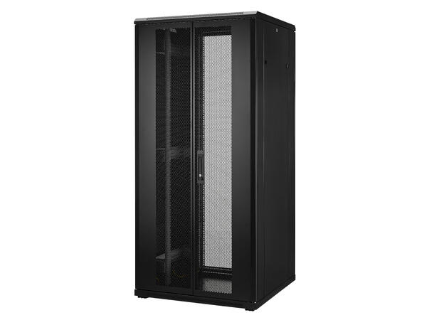 LinkIT Nettverksskap 37U svart B800xD800xH1761 , glass - delt perf 