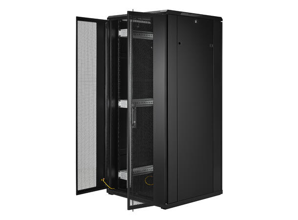 LinkIT Nettverksskap 37U svart B800xD800xH1761 , glass - delt perf 