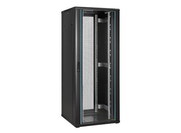 LinkIT Nettverksskap 37U svart B800xD800xH1761 , glass - delt perf 