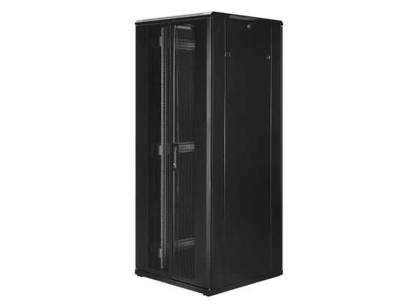 LinkIT Nettverksskap 37U svart B800xD800xH1761 , glass - delt perf 
