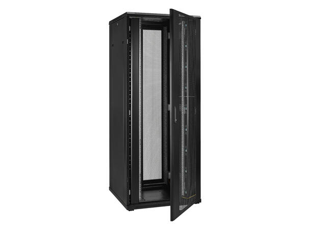 LinkIT Serverskap 42U svart B800xD800xH1983, perforert - delt perfor 