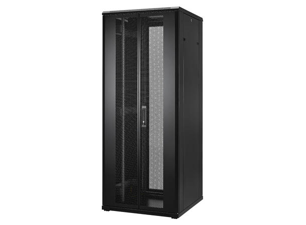 LinkIT Serverskap 42U svart B800xD800xH1983, perforert - delt perfor 