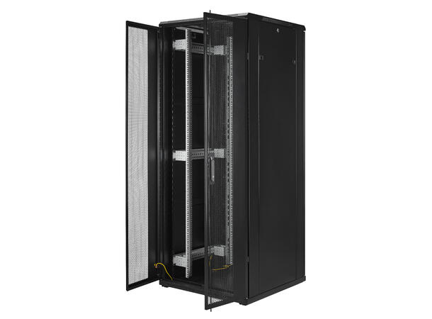 LinkIT Serverskap 42U svart B800xD800xH1983, perforert - delt perfor 