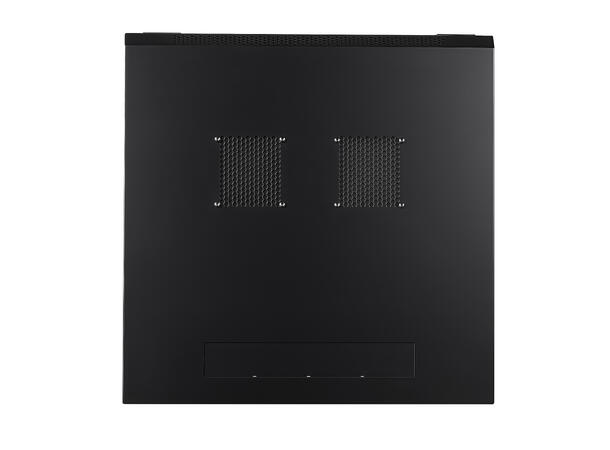 LinkIT Veggskap 12U svart B600xD600xH635 , glass 