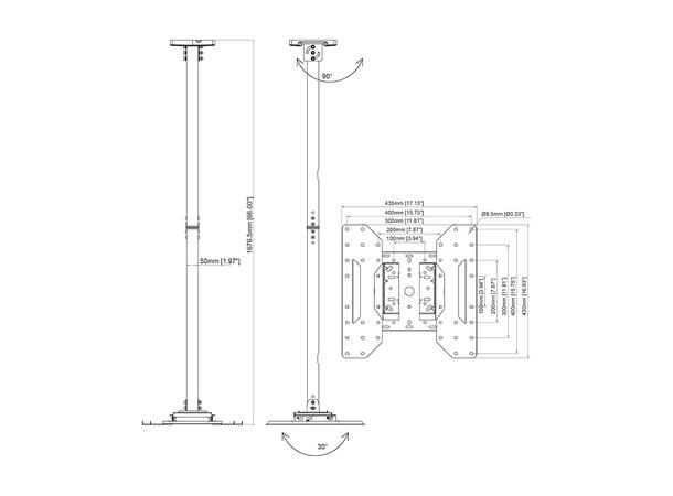 Multibrackets Ceiling Mount Pro Face Dow n VESA 200/300/400* 