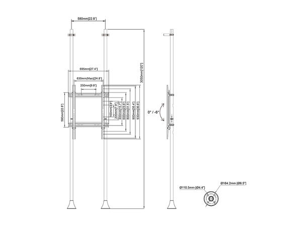 Multibrackets Floor to Wall Mount Pro MB FW2P1UPHD* 