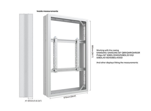 Multibrackets Pro Series - Enclosure 50" Medium B2B White 