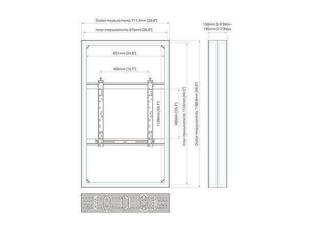 Multibrackets Pro Series - Enclosure 50" Medium B2B White 