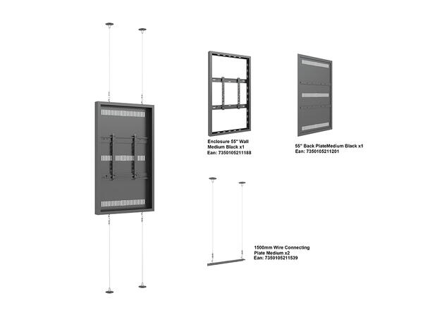 Multibrackets Pro Series - Enclosure 55" Wire F2C Medium Black* 