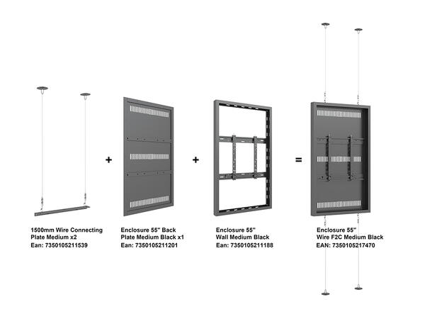 Multibrackets Pro Series - Enclosure 55" Wire F2C Medium Black* 