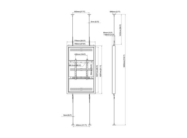 Multibrackets Pro Series - Enclosure 55" Wire F2C Medium Black* 