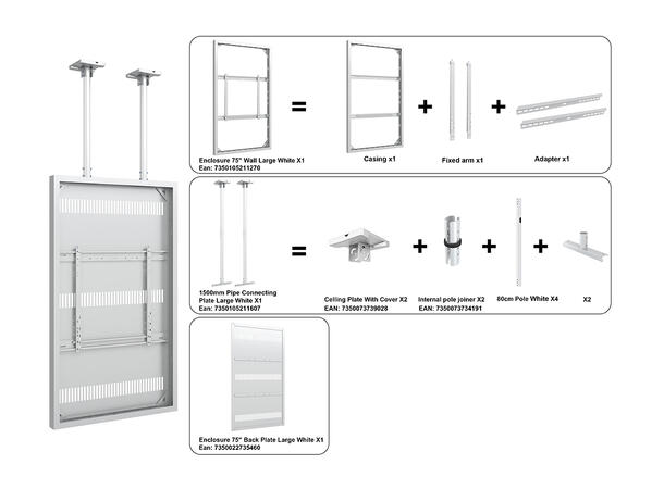 Multibrackets Pro Series - Enclosure 75" Ceiling Large White* 
