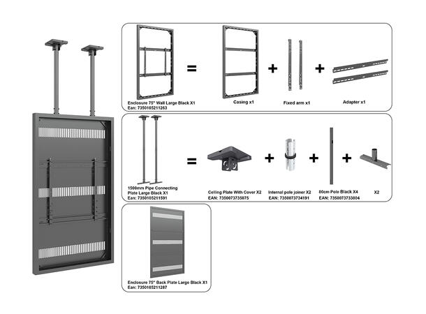 Multibrackets Pro Series - Enclosure 75" Ceiling Large Black* 