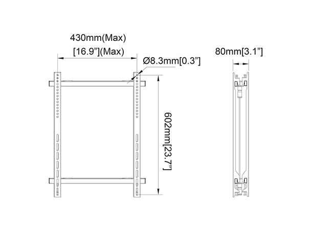 Multibrackets Pro Series - Fixed Arms Wi re 400x600 Dual* 