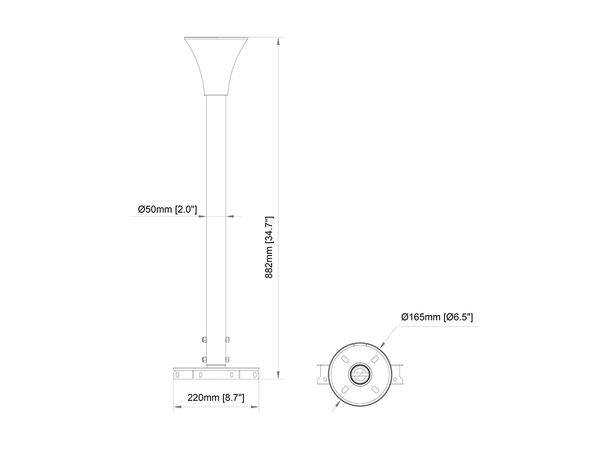Multibrackets Pro Series - Floor to Ceil ing Kit Large Black* 