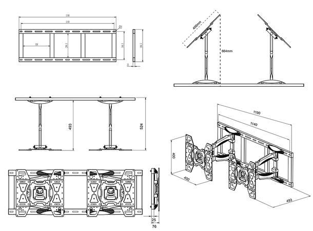 Multibrackets Pro Series - Gable Mount 2 XS1190* 