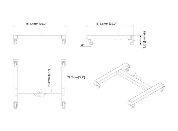 Multibrackets Pro Series - Wheelbase Sin gle Column 75 cm 