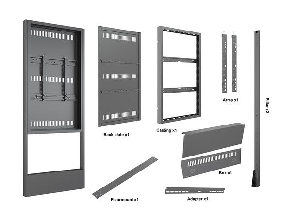 Multibrackets Pro gulvstativ 55" Svart, 400x500, 39Kg, Totem 