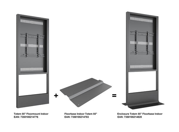 Multibrackets Pro gulvstativ 55" Svart, 400x500, 39Kg, Totem 