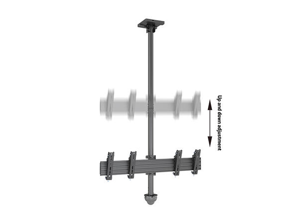 Multibrackets Takfeste MBC2X1U CCTV Svart | 200x200 | 30Kg | 58-155cm 