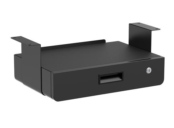 Multibrackets Under Desk Drawer Lockable Black with Shelf 