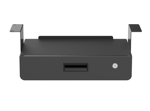 Multibrackets Under Desk Drawer Lockable Black with Shelf 