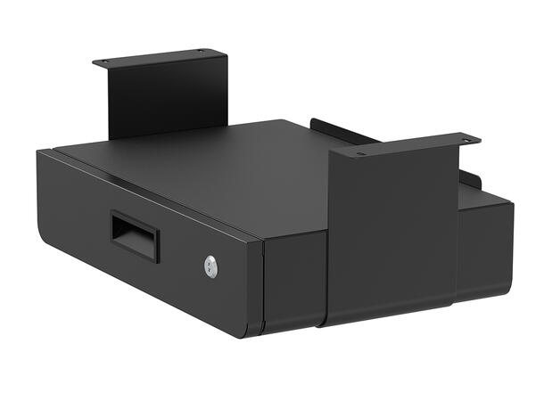 Multibrackets Under Desk Drawer Lockable Black with Shelf 
