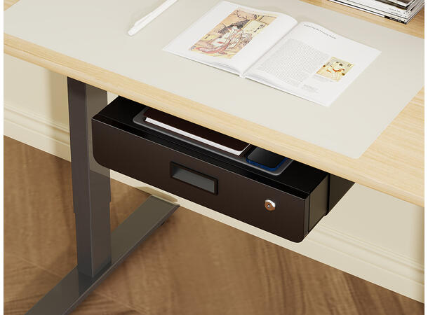 Multibrackets Under Desk Drawer Lockable Black with Shelf 