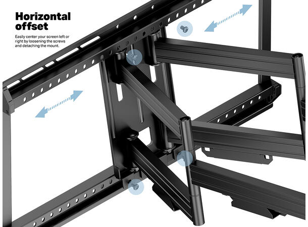 Multibrackets Veggfeste Pro Dual HD Svart, 700x500, 70Kg, 7-80cm 42-100" 